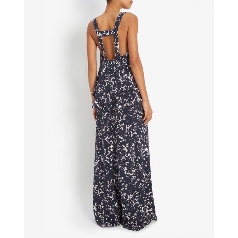INTERMIX Navy and White Floral Maxi Dress